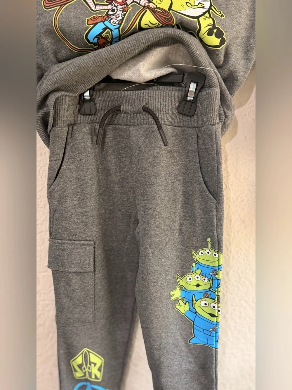 Disney Pixar Toy Story Grey Hoodie & Jogger Set - Buzz & Woody Graphics 4T